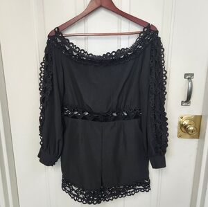 Chic Gray and Red Embellished Ruffled Blouse